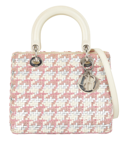 Medium Lady Dior, &pound;1,800, Handbags, Cream/Pink, Tweed, Front view